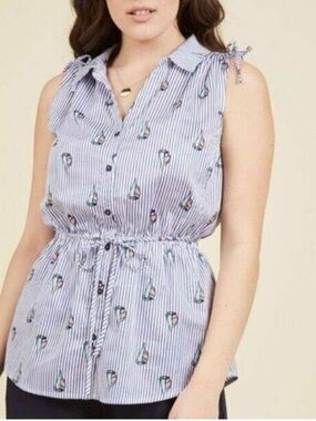 ⚓️ ModCloth Blue & White Striped Boat Shirt ⚓️